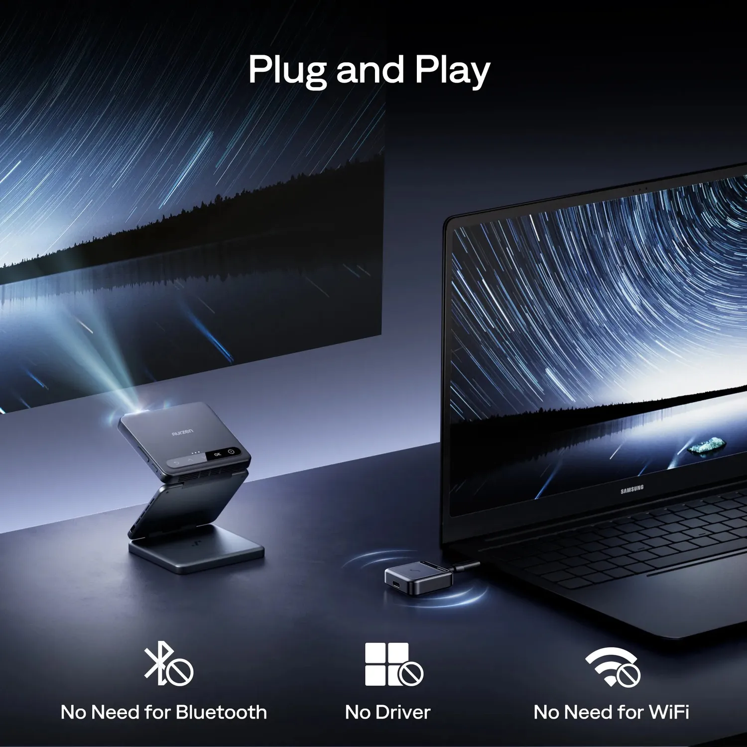 Aurzen CastPlay Pro dongle USB-C til ZIP svart