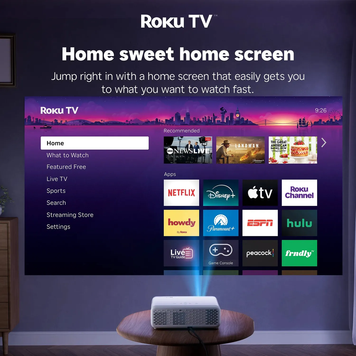 Aurzen EAZZE D1R Roku TV projektor 1080p