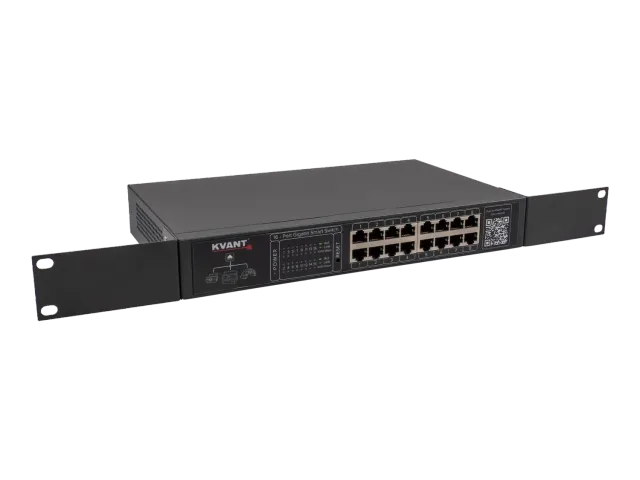 KVANT Network Switch nettverkssvitsj 16 porter rack