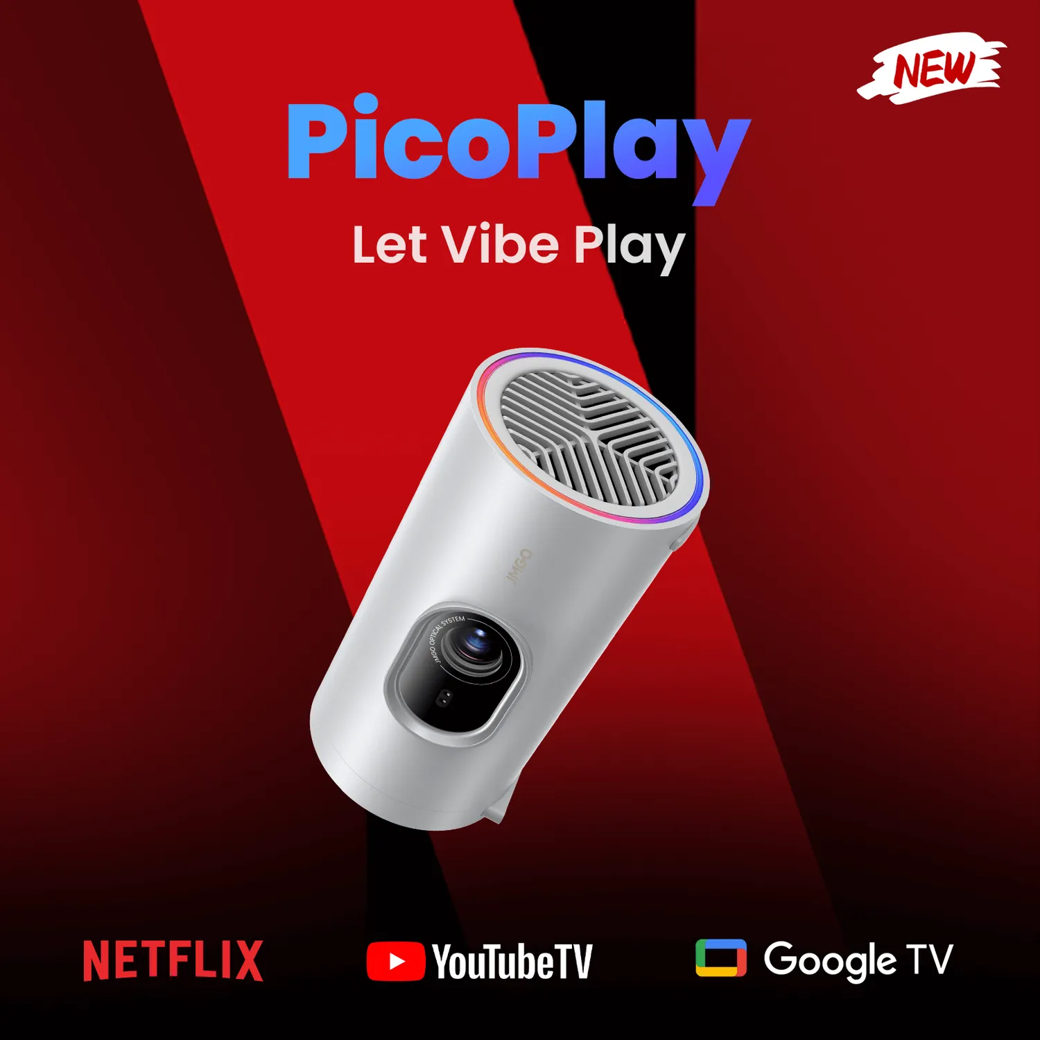 JMGO PicoPlay projektor 1080P 200" 3D-briller