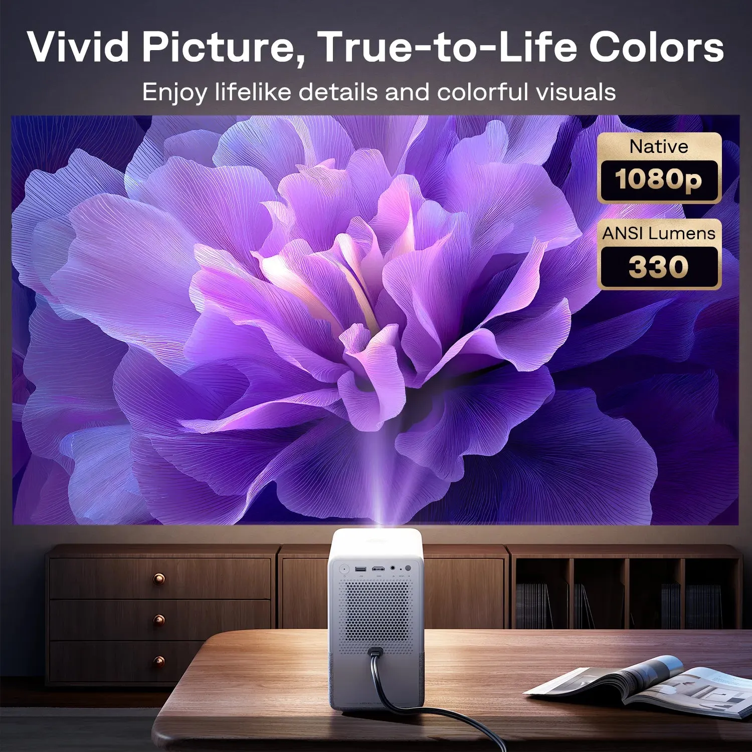 Aurzen EAZZE D1R Cube projektor 1080P Roku TV