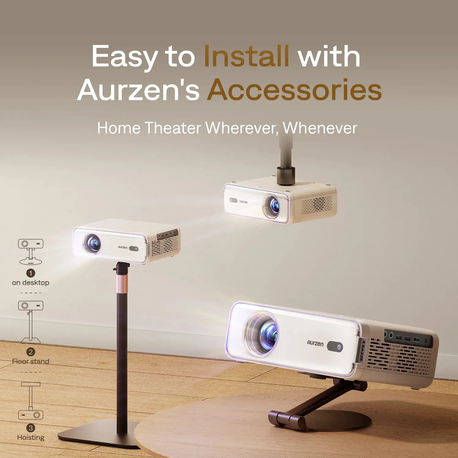 Aurzen EAZZE D1 smartprojektor 1080p Dolby
