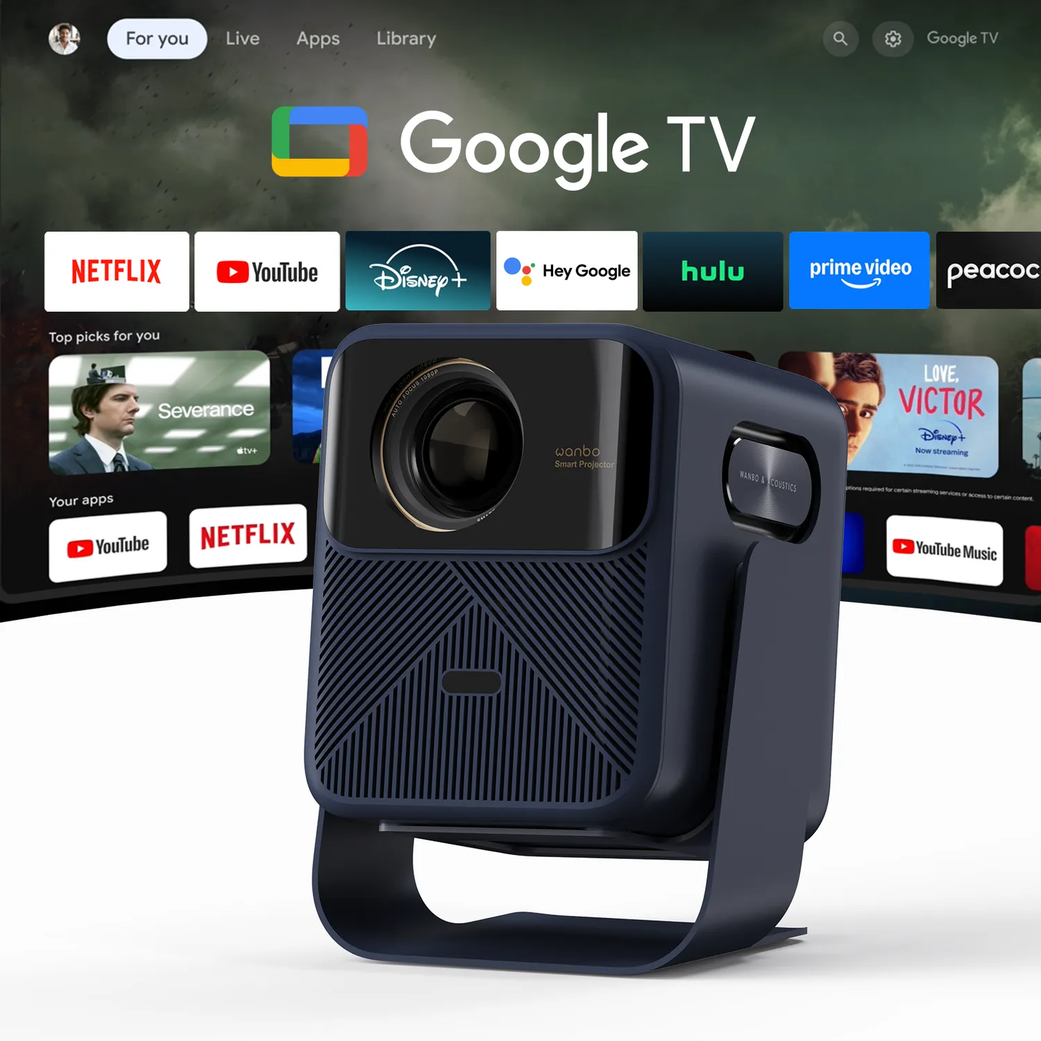 Wanbo Mozart 1 Pro projektor Google TV EU 1200 ANSI