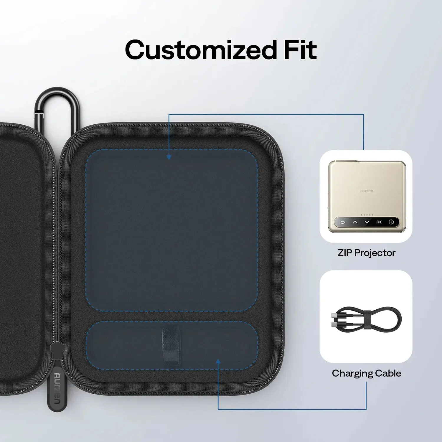Aurzen CasePlay veske ZIP projektor vanntett