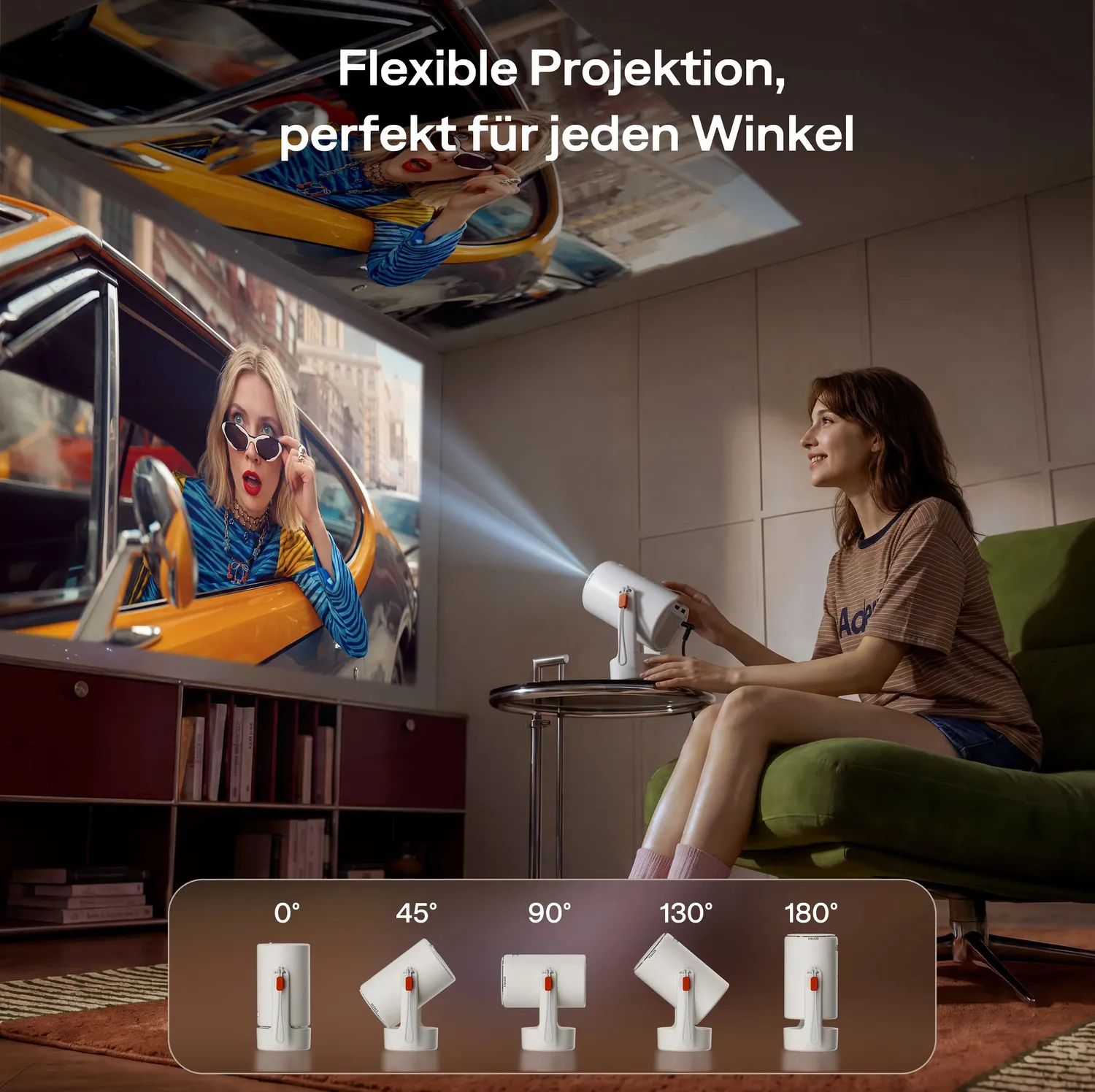Aurzen EAZZE E1 miniprojektor 720P Netflix svart