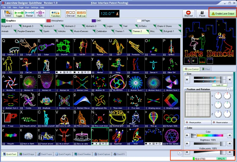 Pangolin FB4 ILDA kontroller med QuickShow nettverk