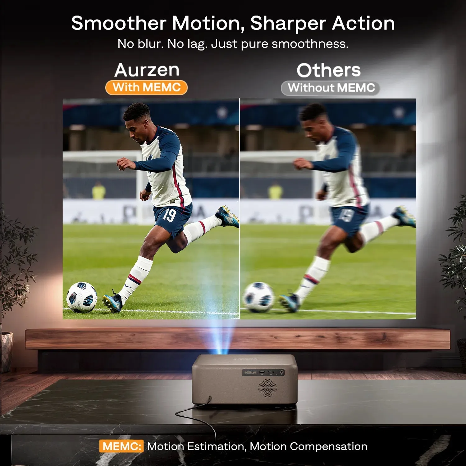 Aurzen EAZZE D1 MAX projektor 1080P Google TV brun