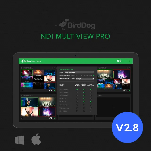 BirdDog NDI Multiview PRO multiview-programvare
