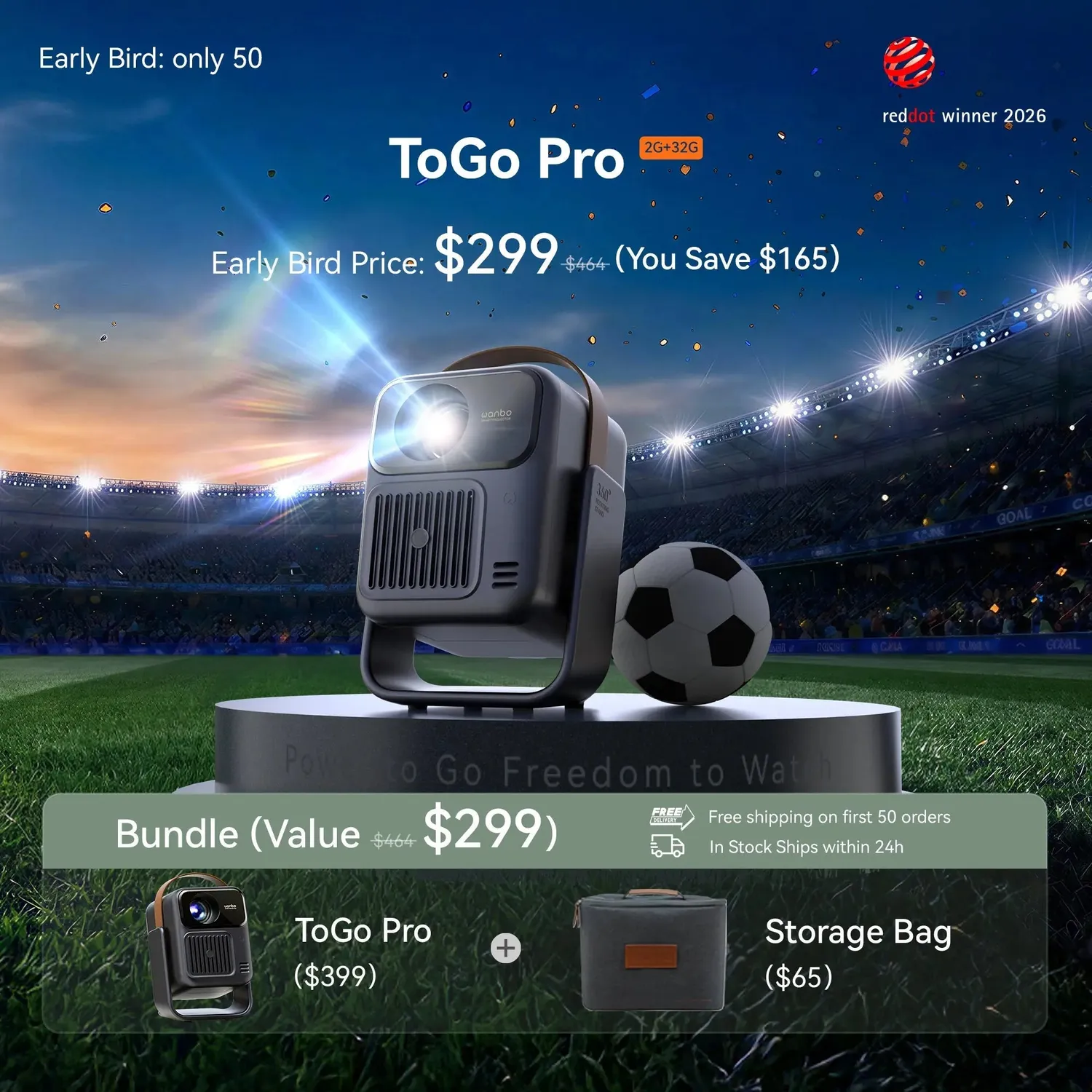 Wanbo ToGo Pro projektor batteri Google TV EU