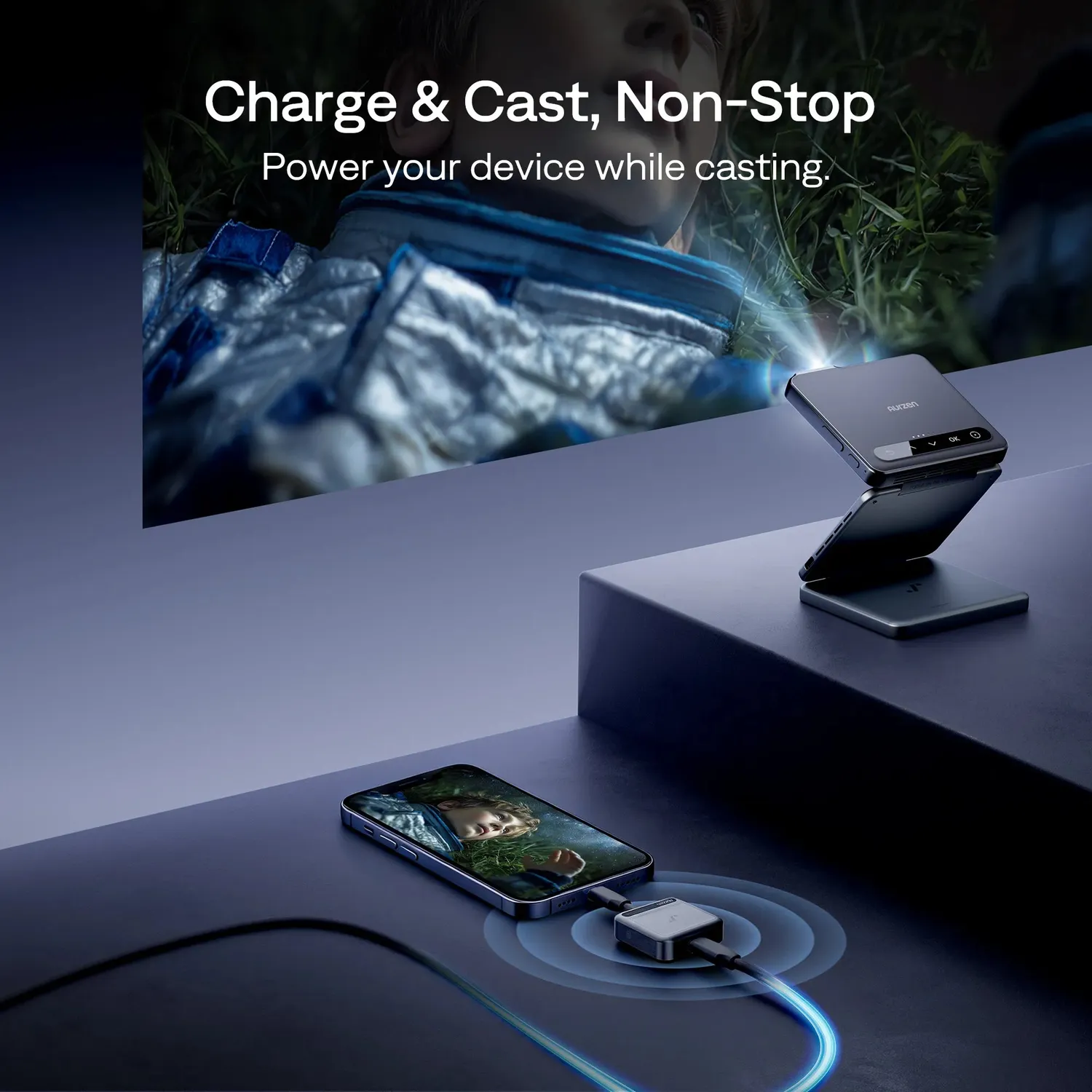Aurzen CastPlay Pro dongle USB-C til ZIP svart