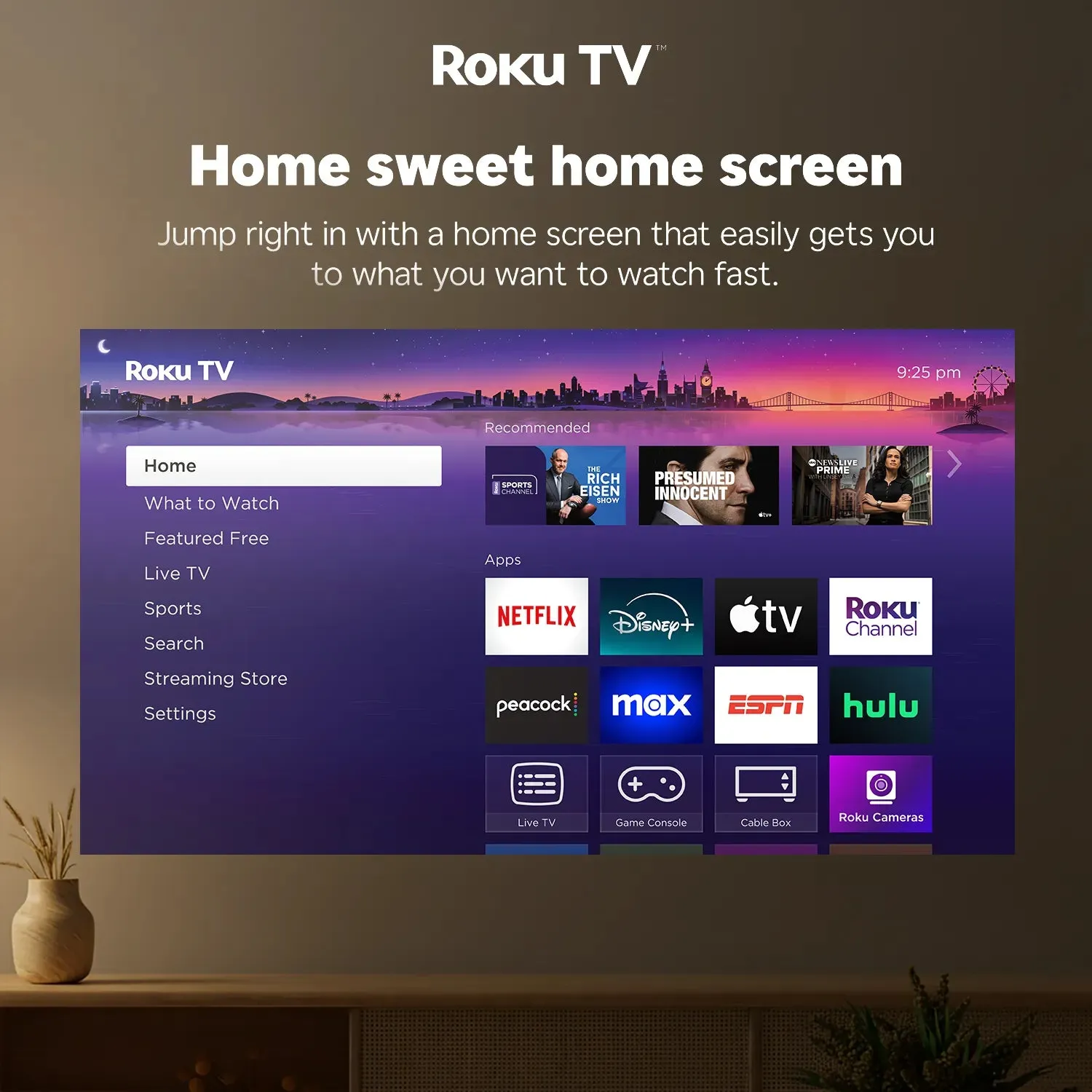 Aurzen EAZZE D1R Cube projektor 1080P Roku TV