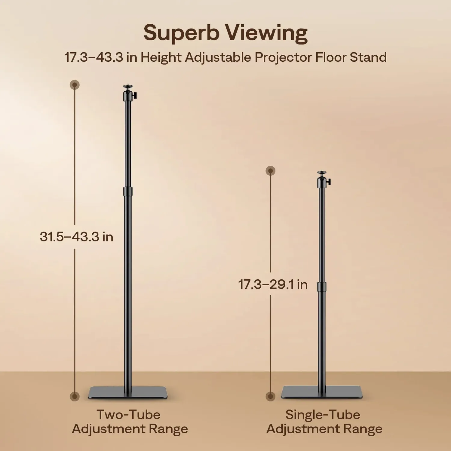 Aurzen projektorstativ justerbart 44–110 cm stål