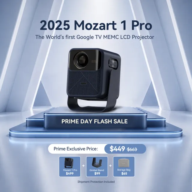 Wanbo Mozart 1 Pro 2025 projektor 1200 ANSI stativveske