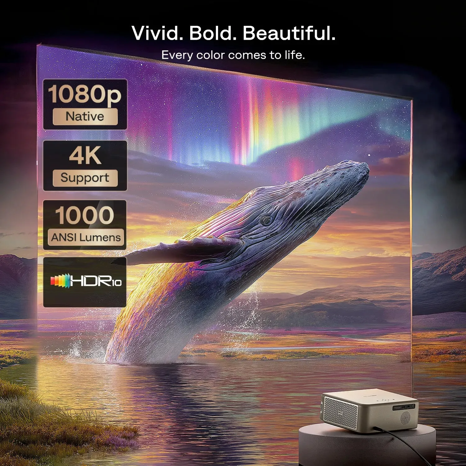 Aurzen EAZZE D1 MAX projektor 1080P Google TV brun