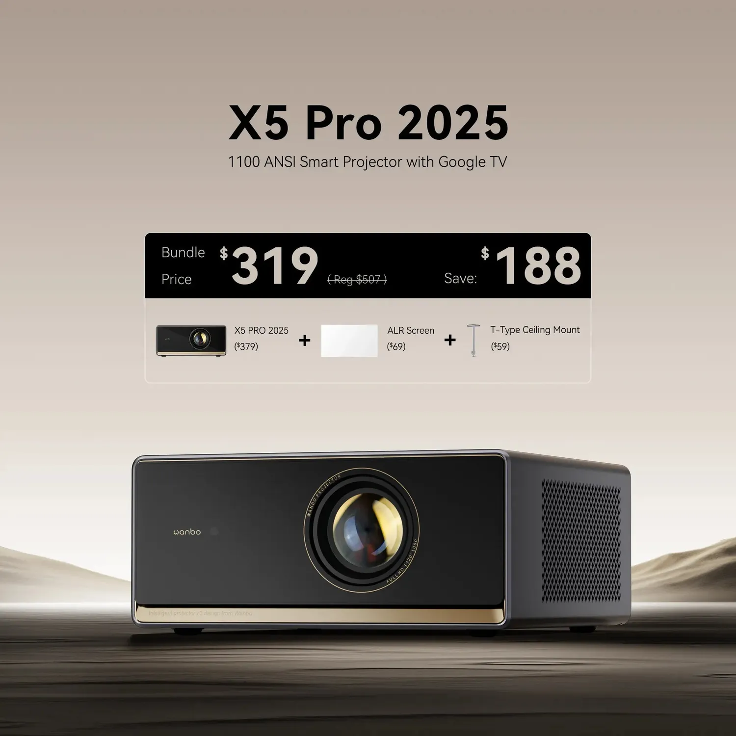 Wanbo X5 Pro projektor Google TV EU 1100 ANSI