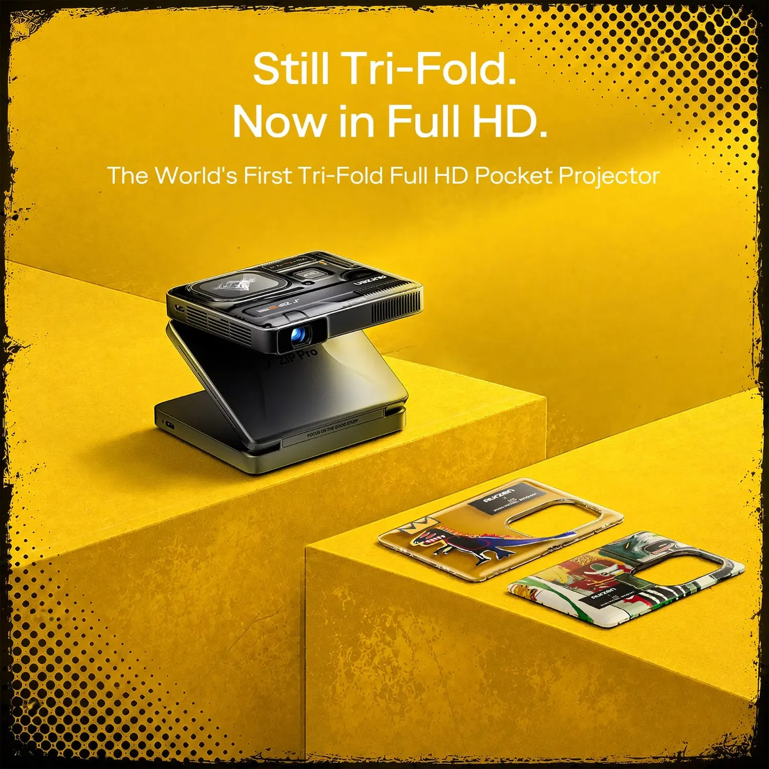 Aurzen ZIP Pro Basquiat projektor 1080p tri-fold