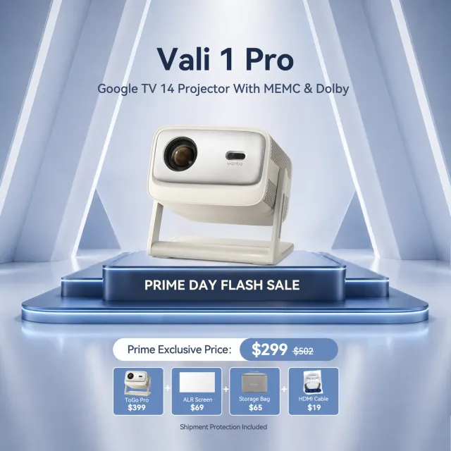 Wanbo Vali 1 Pro projektor Google TV 900 ANSI EU