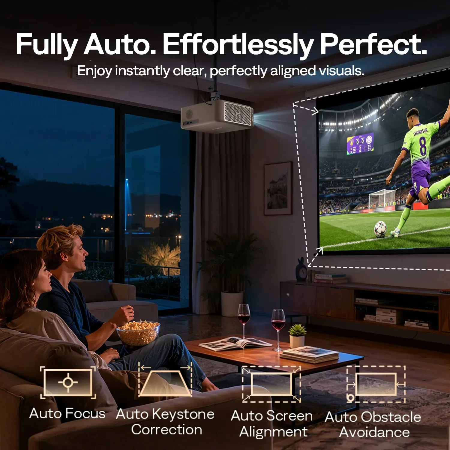 Aurzen EAZZE D1 MAX projektor 1080P Google TV brun