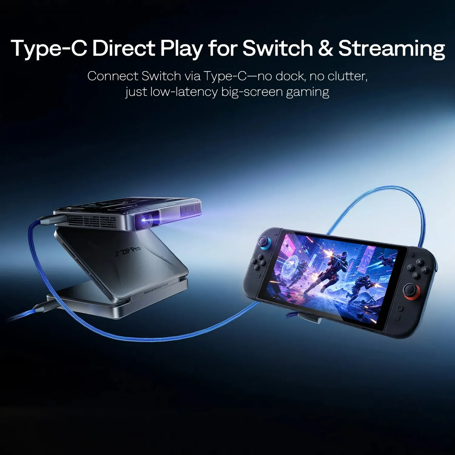 Aurzen ZIP Pro Tri-Fold Full HD projektor med etui
